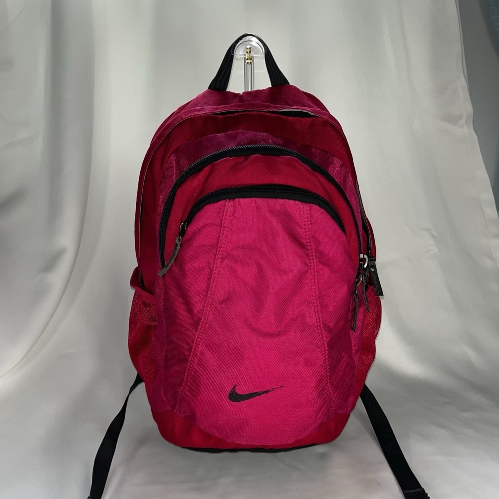 Nike Team Training Backpack Pink Voltage Cherry Sculpt Fit Bookbag Gym Y2K